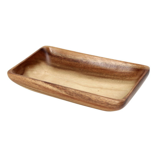レクタングルボウル アカシア XL ブラウン 完成品 W254×D155×H50mm 0.2kg fj-30143の画像