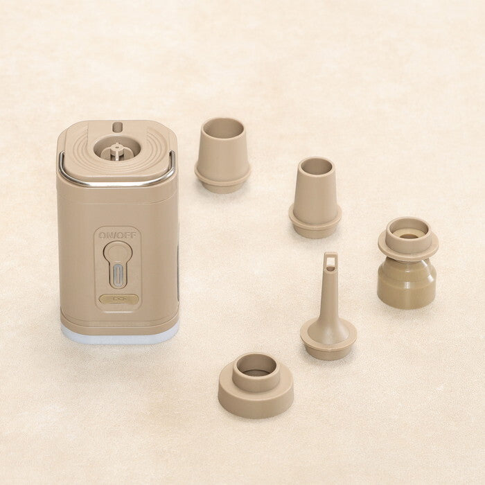 ミニエアポンプ電動式 ベージュ 完成品 W49×D49×H82mm 0.215kg fj-31159の画像