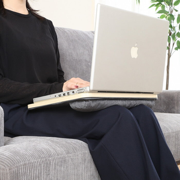 膝上テーブル どこでも使える ナチュラル 完成品 W370×D265×H50mm 0.8kg fj-31344の画像