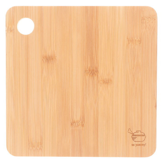 まな板にもなる鍋敷き ナチュラル 幅210×奥行210×高さ10 fj-31409の画像