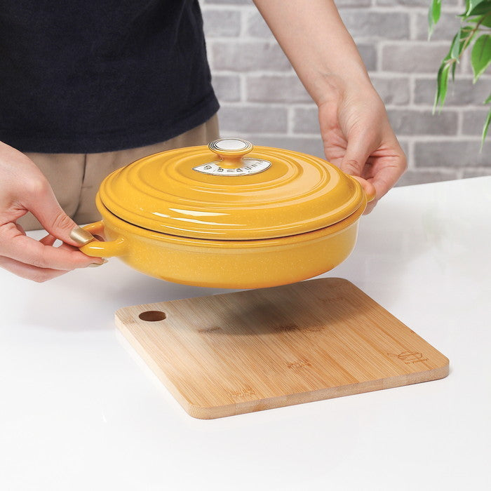 まな板にもなる鍋敷き ナチュラル 幅210×奥行210×高さ10 fj-31409の画像