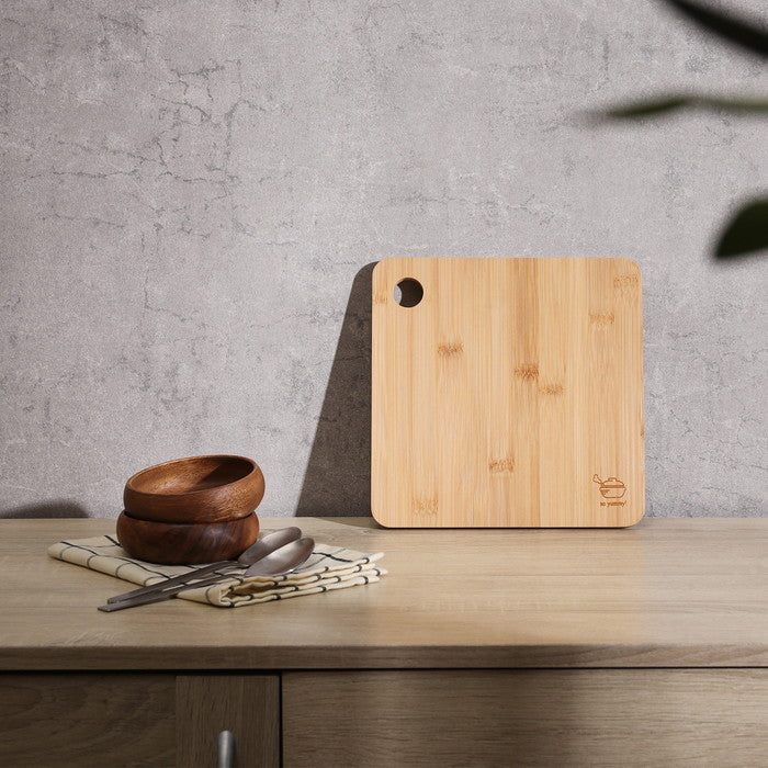 まな板にもなる鍋敷き ナチュラル 幅210×奥行210×高さ10 fj-31409の画像