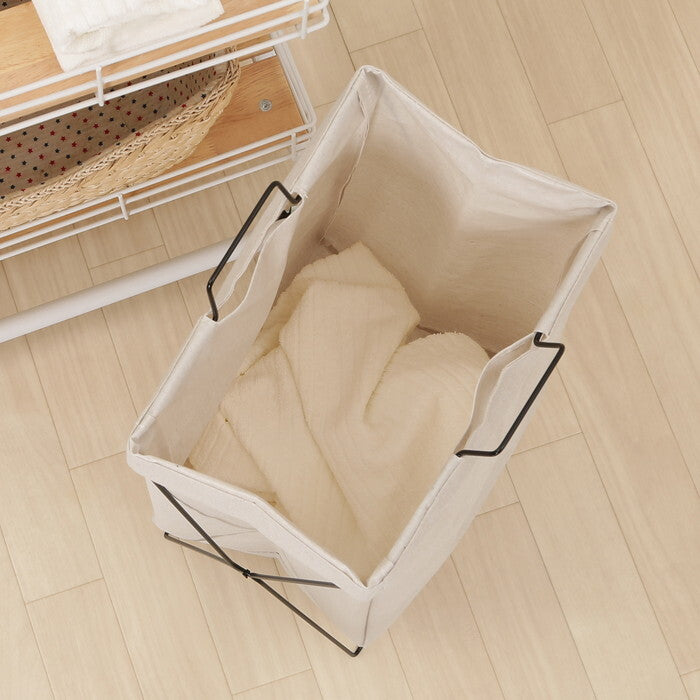 ボックス マルチ収納 横型取手付 IV アイボリー 完成品 W370×D270×H600mm 0.63kg fj-31505の画像