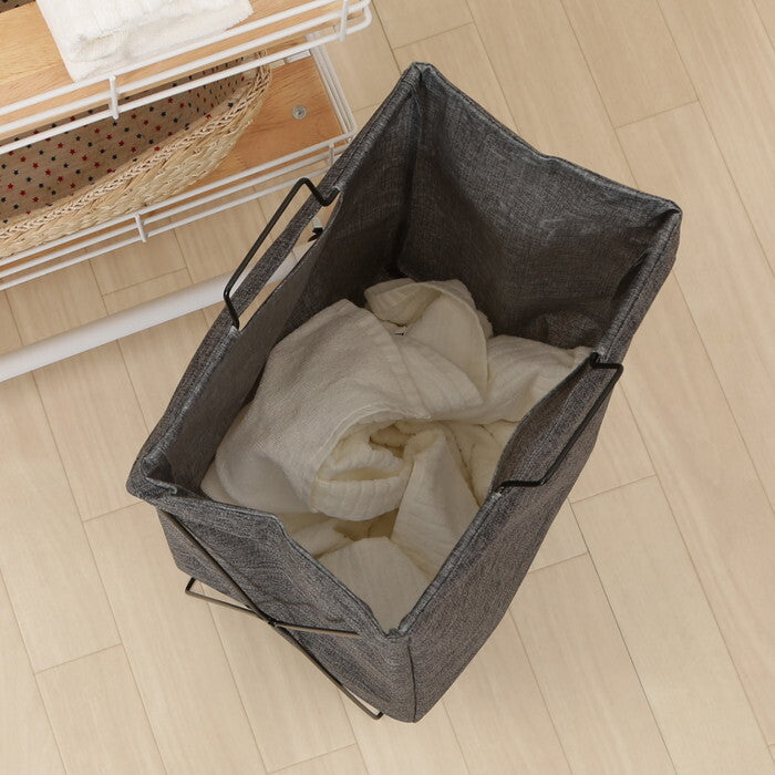 ボックス マルチ収納 横型取手付 GY グレー 完成品 W370×D270×H600mm 0.63kg fj-31507の画像