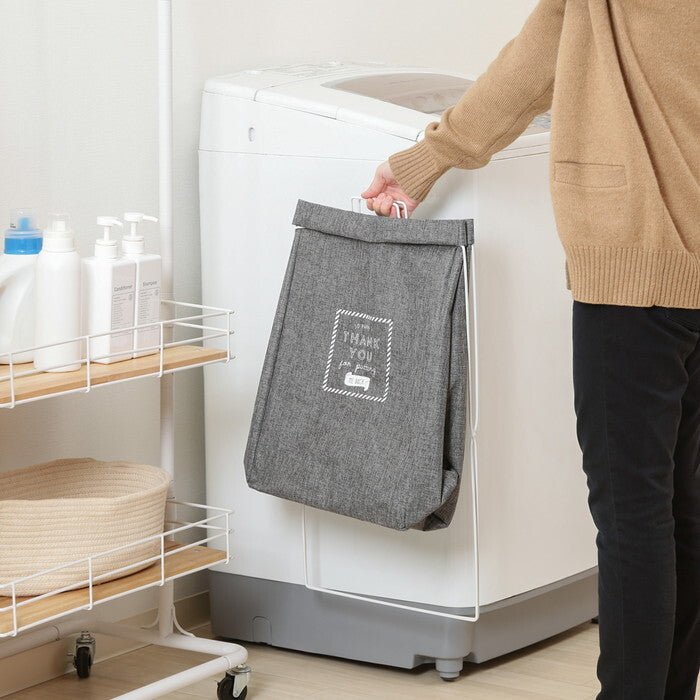ランドリー ボックス 横型取手付 GY グレー 完成品 W370×D270×H600mm 0.7kg fj-32813の画像