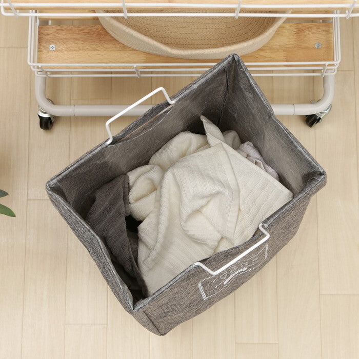 ランドリー ボックス 横型取手付 GY グレー 完成品 W370×D270×H600mm 0.7kg fj-32813の画像