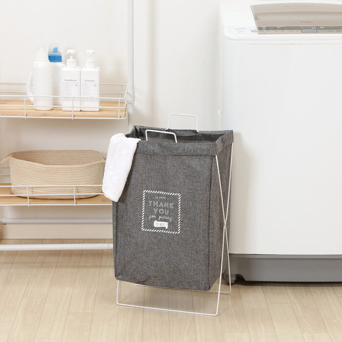ランドリー ボックス 横型取手付 GY グレー 完成品 W370×D270×H600mm 0.7kg fj-32813の画像