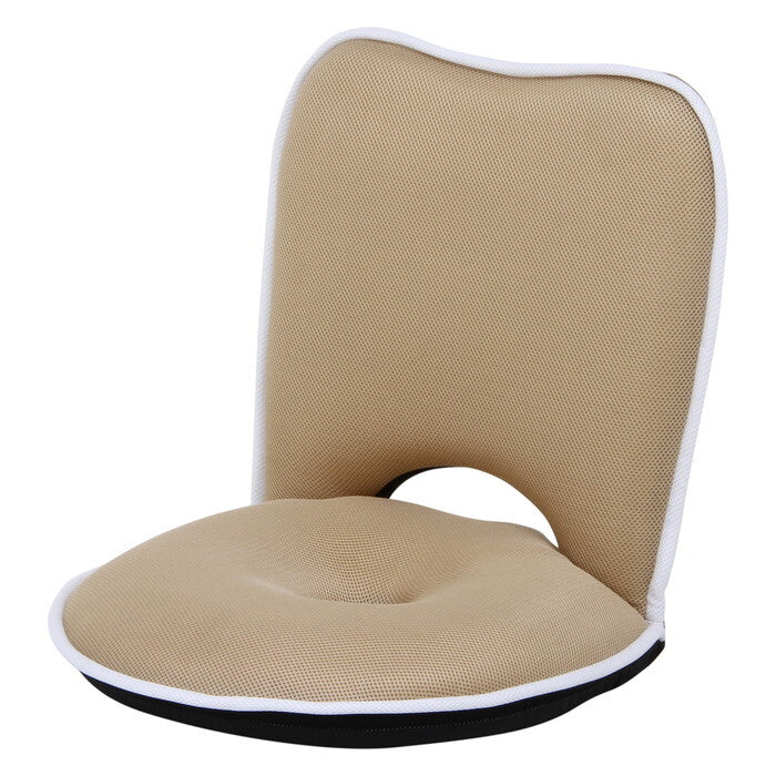 座椅子 低反発 ドーナツ メッシュ アイボリー 完成品 W500×D550-900×H100-490mm 2.6kg fj-35418の画像