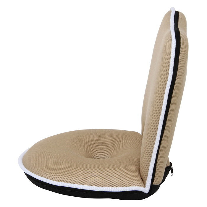 座椅子 低反発 ドーナツ メッシュ アイボリー 完成品 W500×D550-900×H100-490mm 2.6kg fj-35418の画像