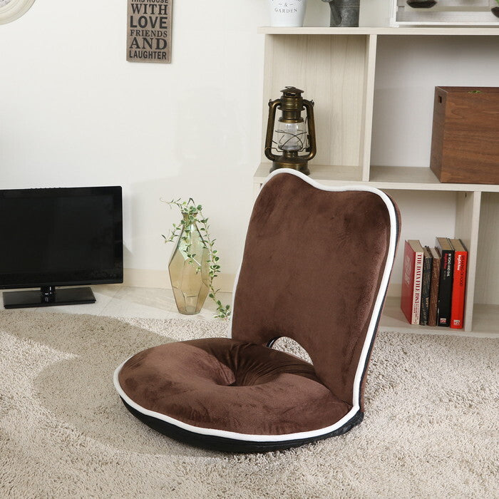 座椅子 低反発 ドーナツ ブラウン 完成品 W500×D550-900×H100-490mm 2.6kg fj-35495の画像