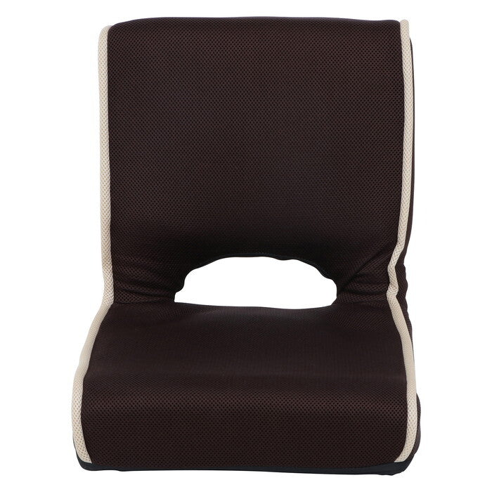 座椅子 低反発 ショコラ メッシュ ブラウン 完成品 W400×D400-560×H200-450mm 1.8kg fj-35509の画像