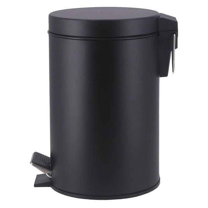ゴミ箱 静かに閉まる 3L BK ブラック 完成品 W168×D230×H262mm 0.64kg fj-37695の画像