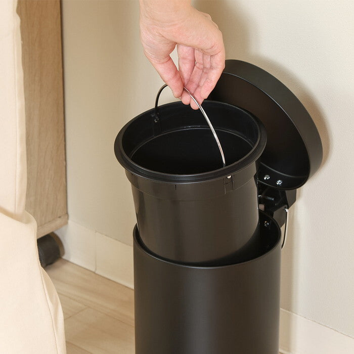 ゴミ箱 静かに閉まる 3L BK ブラック 完成品 W168×D230×H262mm 0.64kg fj-37695の画像