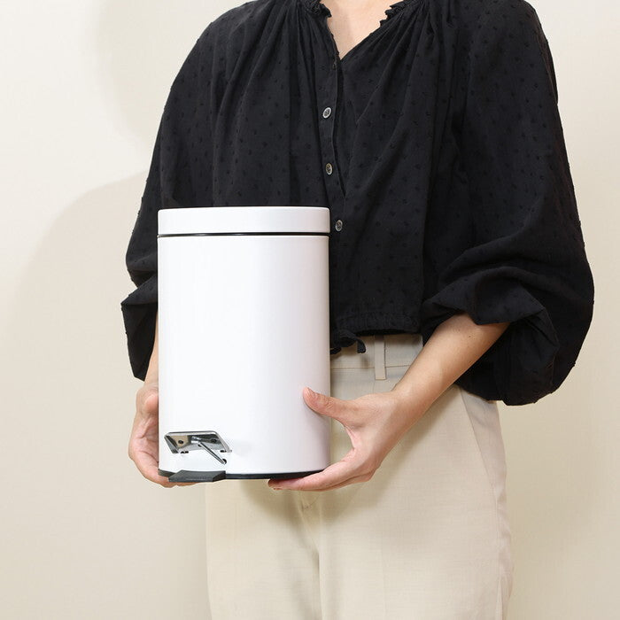 ゴミ箱 静かに閉まる 3L WH ホワイト 完成品 W168×D230×H262mm 0.64kg fj-37696の画像