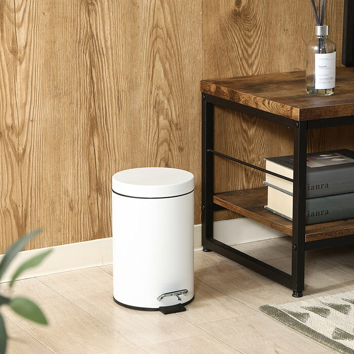 ゴミ箱 静かに閉まる 3L WH ホワイト 完成品 W168×D230×H262mm 0.64kg fj-37696の画像