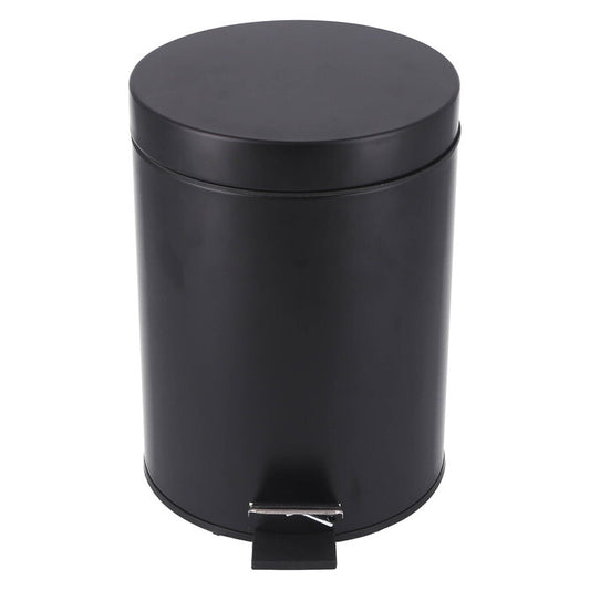 ゴミ箱 静かに閉まる 5L BK ブラック 完成品 W205×D260×H280mm 0.8kg fj-37697の画像