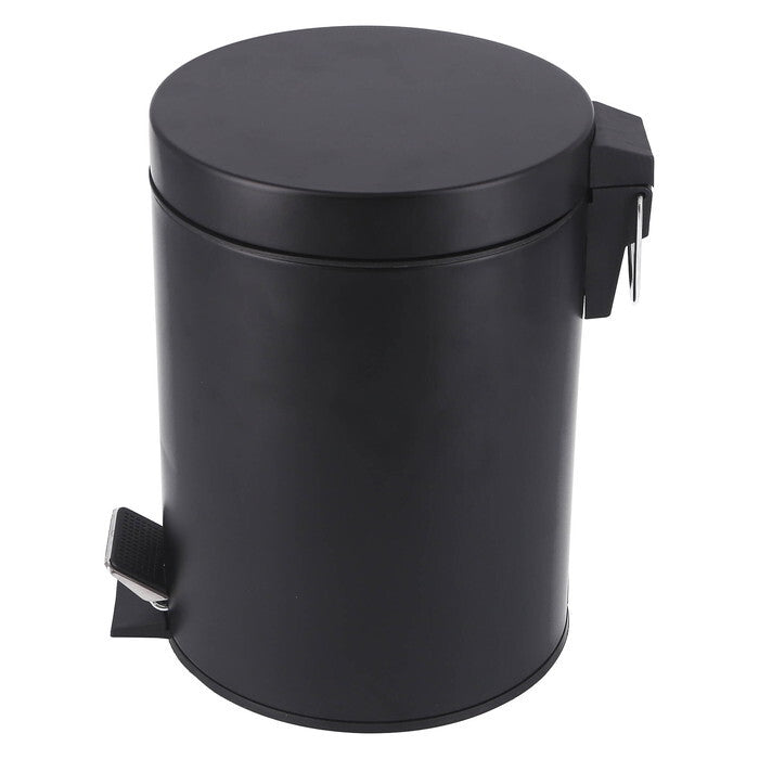 ゴミ箱 静かに閉まる 5L BK ブラック 完成品 W205×D260×H280mm 0.8kg fj-37697の画像