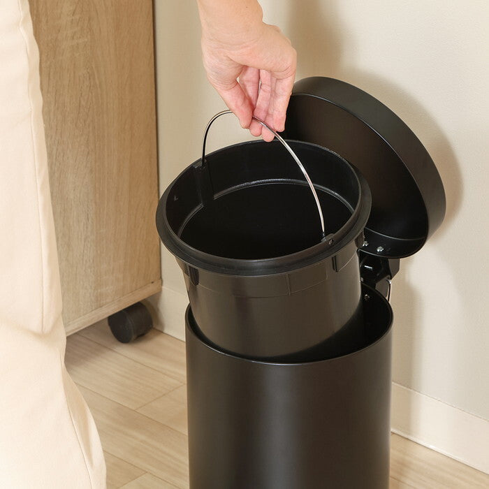 ゴミ箱 静かに閉まる 5L BK ブラック 完成品 W205×D260×H280mm 0.8kg fj-37697の画像