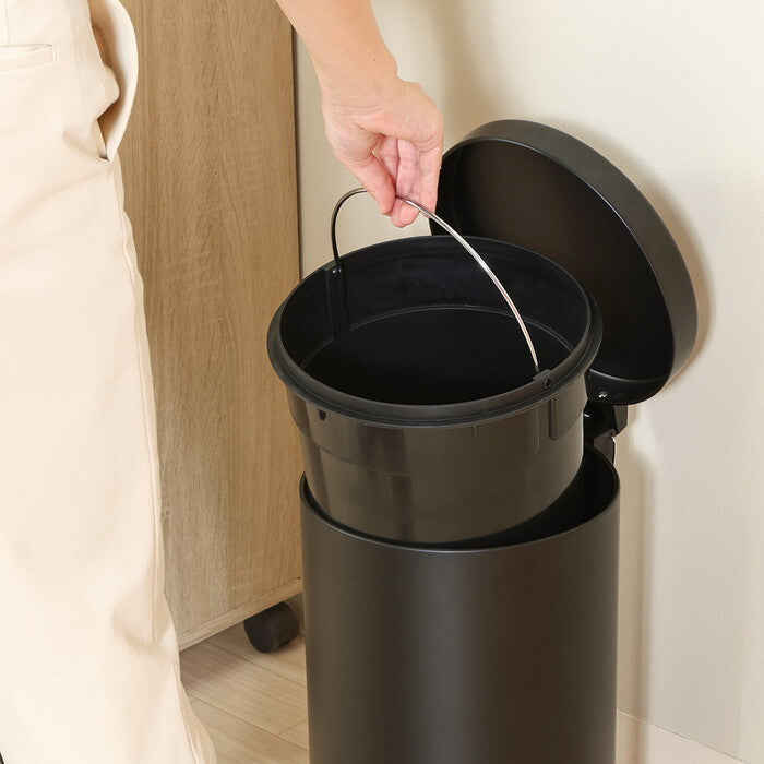 ゴミ箱 静かに閉まる 12L BK ブラック 完成品 W250×D314×H400mm 1.48kg fj-37699の画像