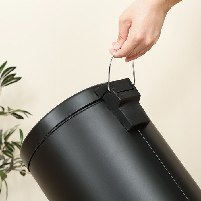 ゴミ箱 静かに閉まる 12L BK ブラック 完成品 W250×D314×H400mm 1.48kg fj-37699の画像