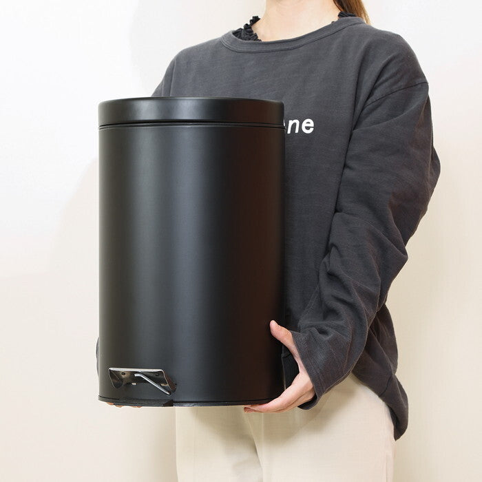 ゴミ箱 静かに閉まる 12L BK ブラック 完成品 W250×D314×H400mm 1.48kg fj-37699の画像