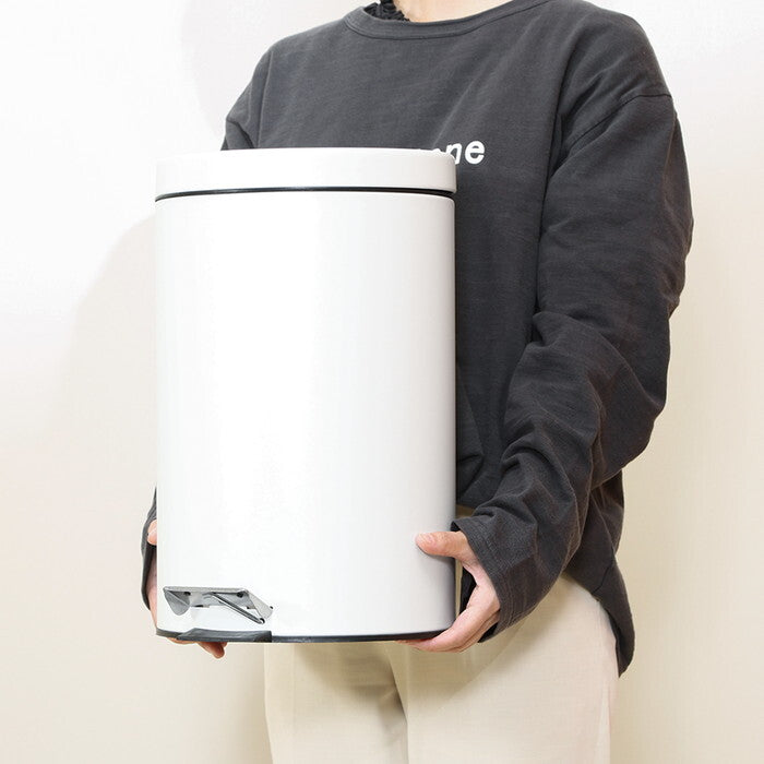 ゴミ箱 静かに閉まる 12L WH ホワイト 完成品 W250×D314×H400mm 1.48kg fj-37700の画像
