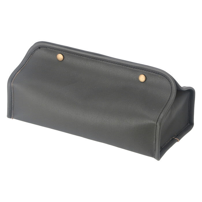 ティッシュケース PUレザー調 BK ブラック 完成品 W265×D125×H125mm 0.1kg fj-37805の画像