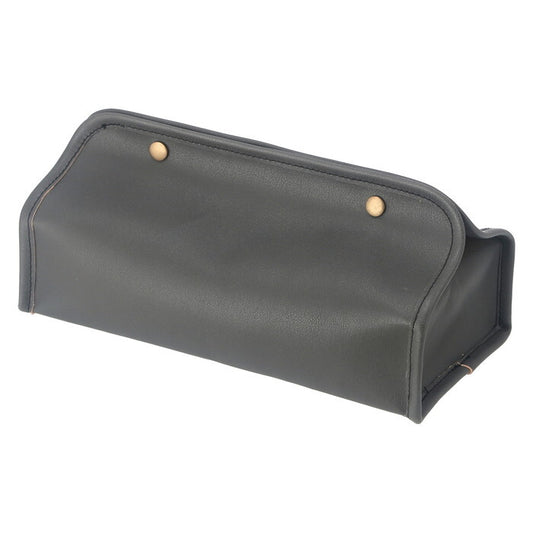 ティッシュケース PUレザー調 BK ブラック 完成品 W265×D125×H125mm 0.1kg fj-37805の画像