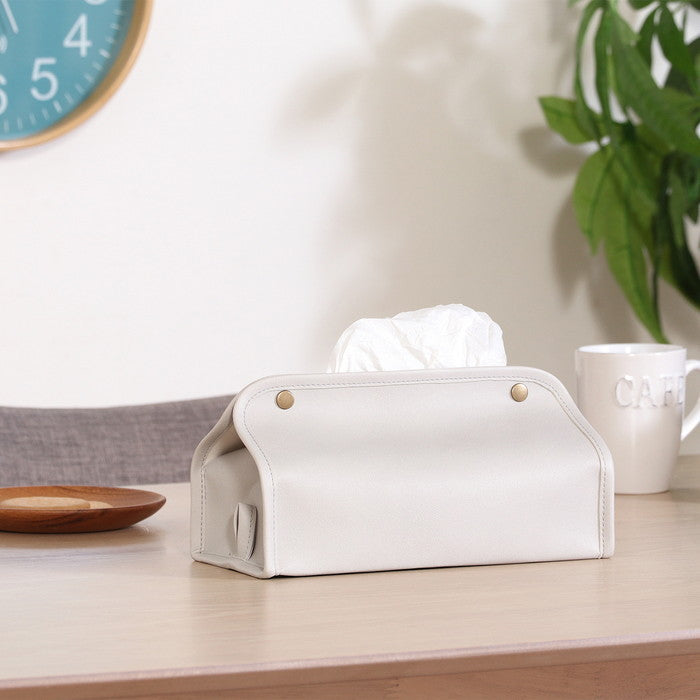 PUレザー調 ティッシュケース GY グレー 幅265×奥行125×高さ125 fj-37806の画像