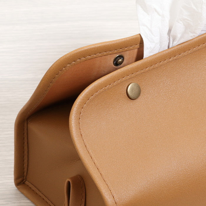 PUレザー調 ティッシュケース BE ベージュ 幅265×奥行125×高さ125 fj-37807の画像