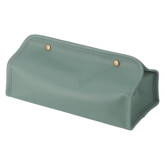 PUレザー調 ティッシュケース GR グリーン 幅265×奥行125×高さ125 fj-37808の画像