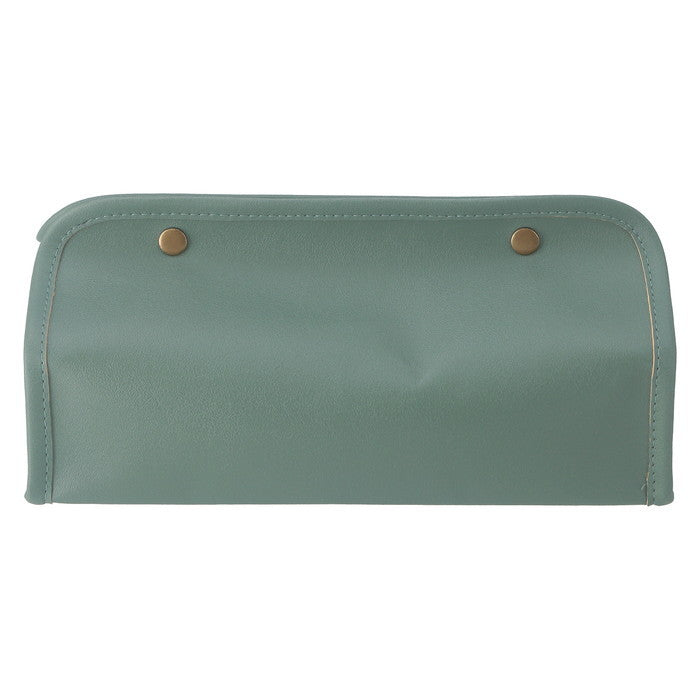 PUレザー調 ティッシュケース GR グリーン 幅265×奥行125×高さ125 fj-37808の画像