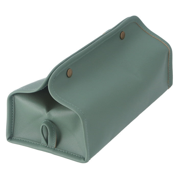 PUレザー調 ティッシュケース GR グリーン 幅265×奥行125×高さ125 fj-37808の画像