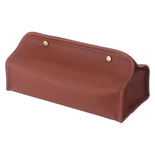 PUレザー調 ティッシュケース BR ブラウン 幅265×奥行125×高さ125 fj-37809の画像