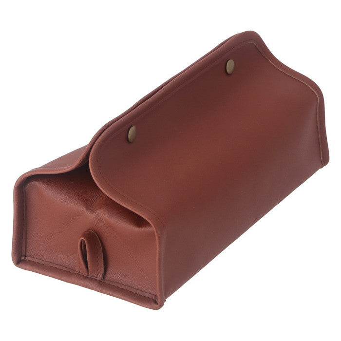 PUレザー調 ティッシュケース BR ブラウン 幅265×奥行125×高さ125 fj-37809の画像