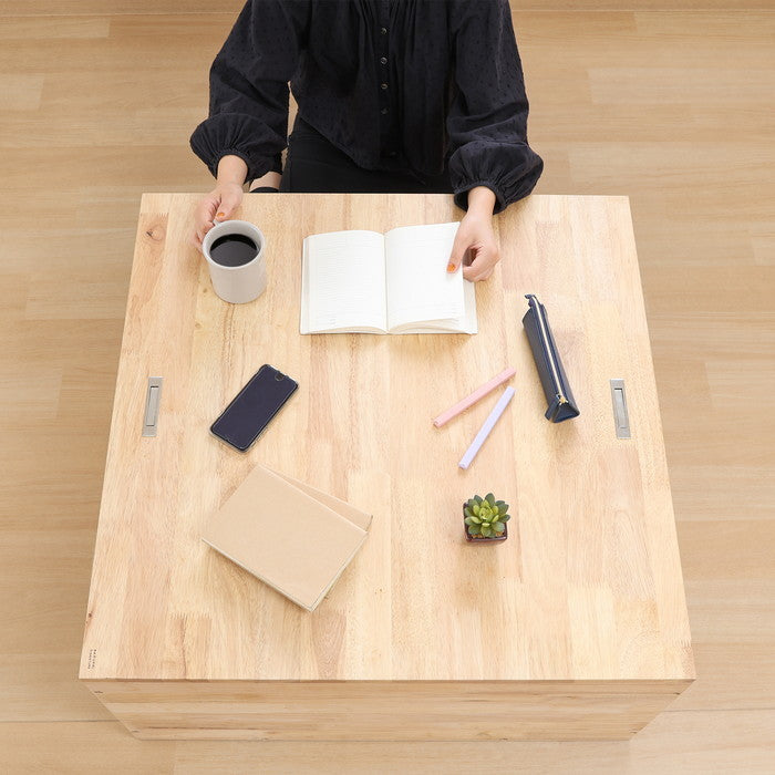 NS TATAMI センターテーブル 5154 ナチュラル 幅800×奥行800×高さ390?680mm fj-37820の画像