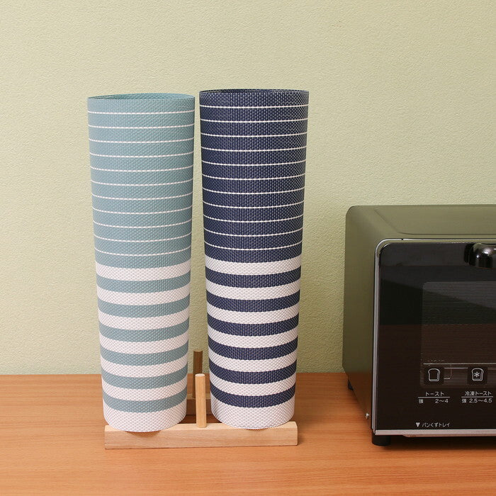 マット PVC Pasuto ストライプブルー ブルー 完成品 W450×D300×H0mm 0.1kg fj-37838の画像