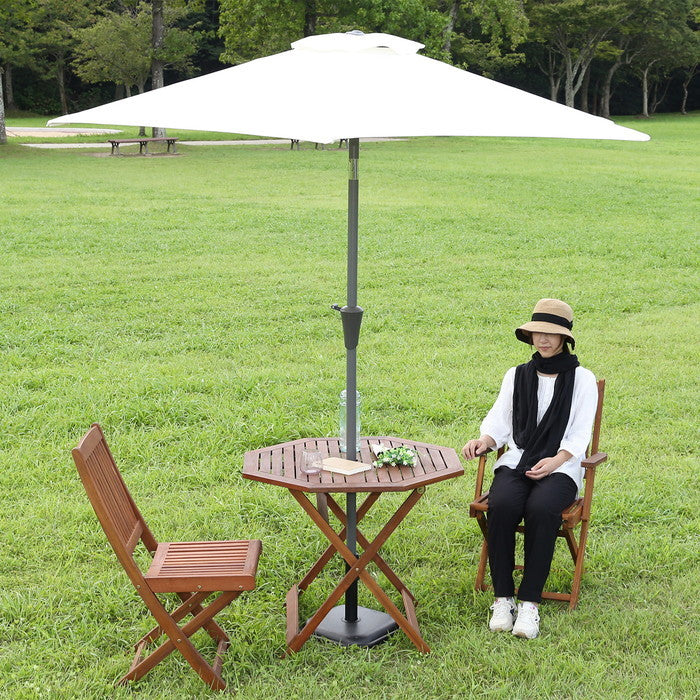 アルミパラソル 240cm アイボリー アイボリー 2020 ×2400 ×2200 ベース別売り fj-37851の画像