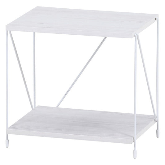 EZBO ワイヤーラック2段 40幅 WHW ホワイトウォッシュ 幅420×奥行310×高さ387 fj-37868の画像