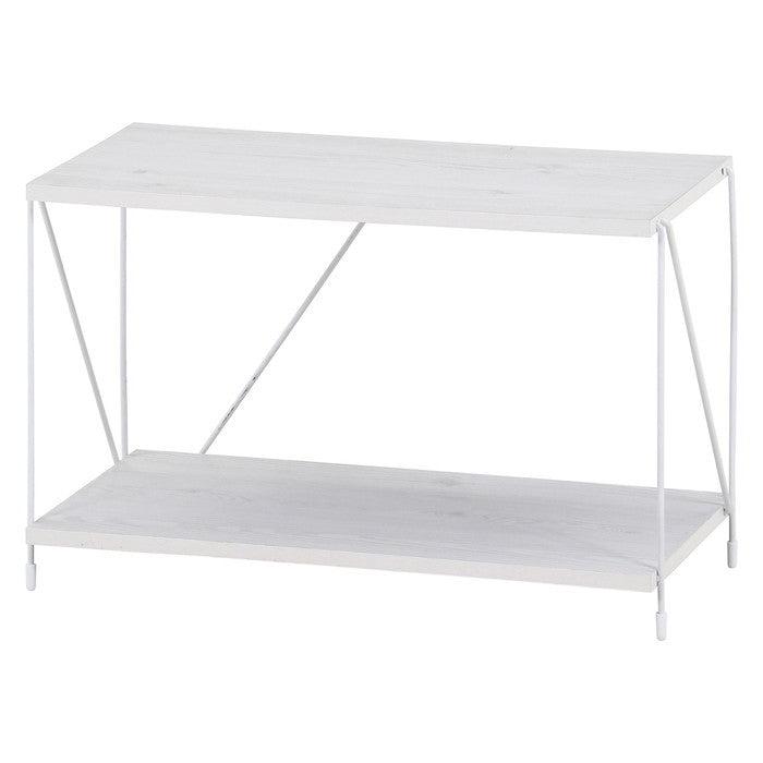 EZBO ワイヤーラック2段 60幅 WHW ホワイトウォッシュ 幅620×奥行310×高さ387 fj-37869の画像