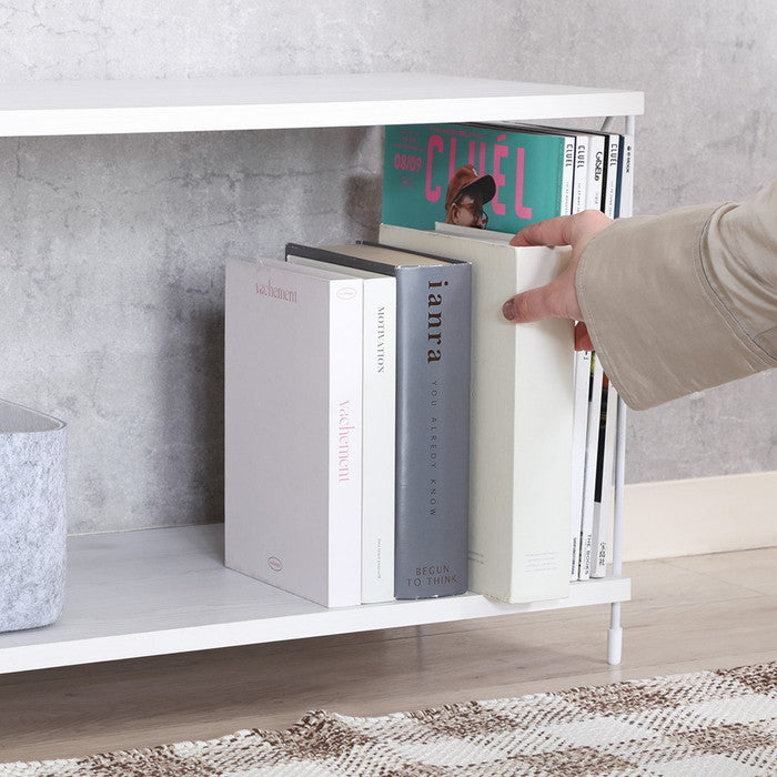 EZBO ワイヤーラック2段 60幅 WHW ホワイトウォッシュ 幅620×奥行310×高さ387 fj-37869の画像