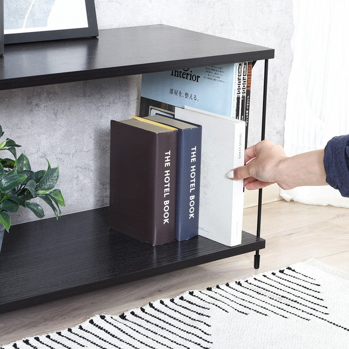 EZBO ワイヤーラック2段 60幅 BK ブラック 幅620×奥行310×高さ387 fj-37875の画像