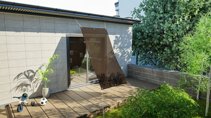 日よけシェード しっかり遮光 1x2m ブラウン 完成品 W1000×D0×H2000mm fj-37886の画像