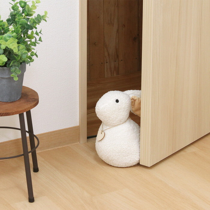 ドアストッパー アニマル ウサギ WH 完成品 W150×D280×H200mm 1kg fj-37893の画像