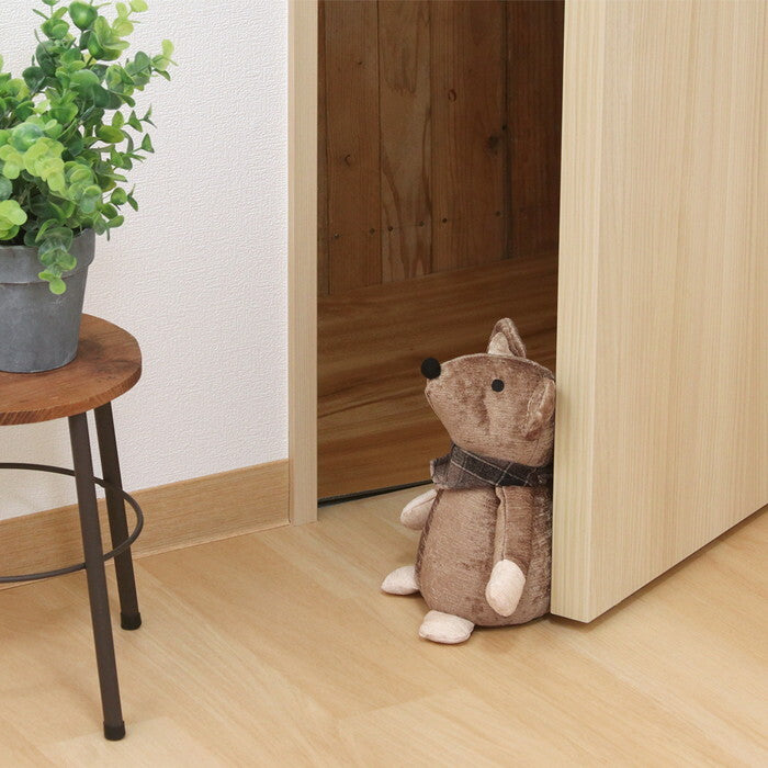 ドアストッパー アニマル ネズミ BR 完成品 W220×D140×H230mm 1kg fj-37895の画像