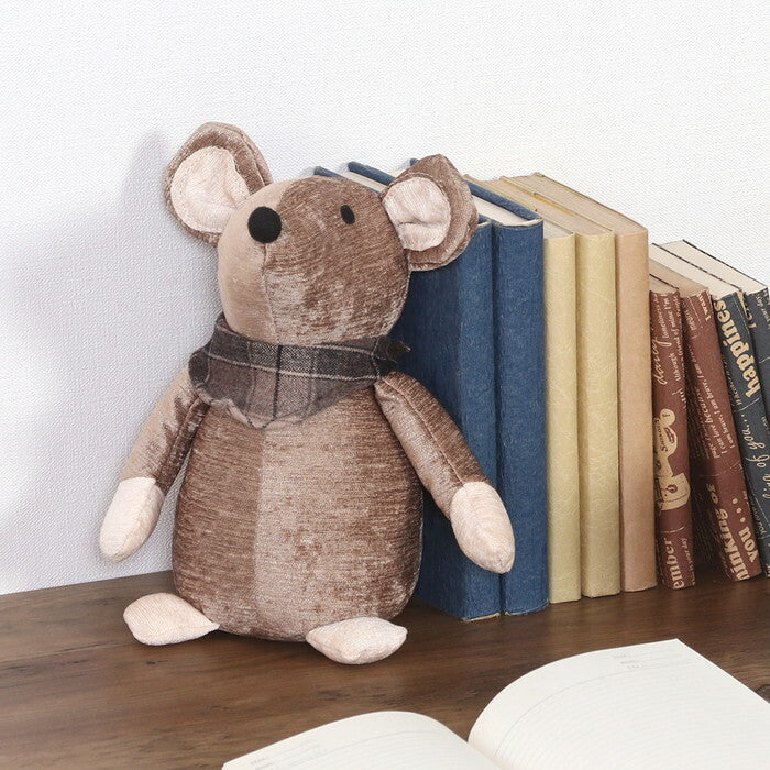 ドアストッパー アニマル ネズミ BR 完成品 W220×D140×H230mm 1kg fj-37895の画像