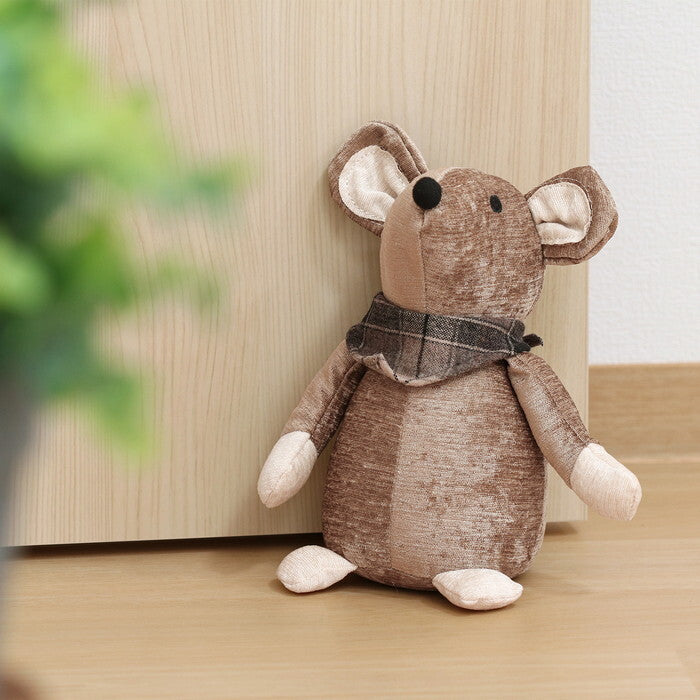 ドアストッパー アニマル ネズミ BR 完成品 W220×D140×H230mm 1kg fj-37895の画像