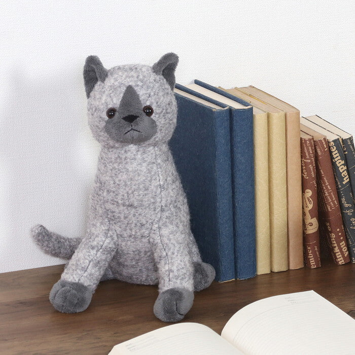 ドアストッパー アニマル ネコ GY 完成品 W165×D160×H260mm 1kg fj-37896の画像