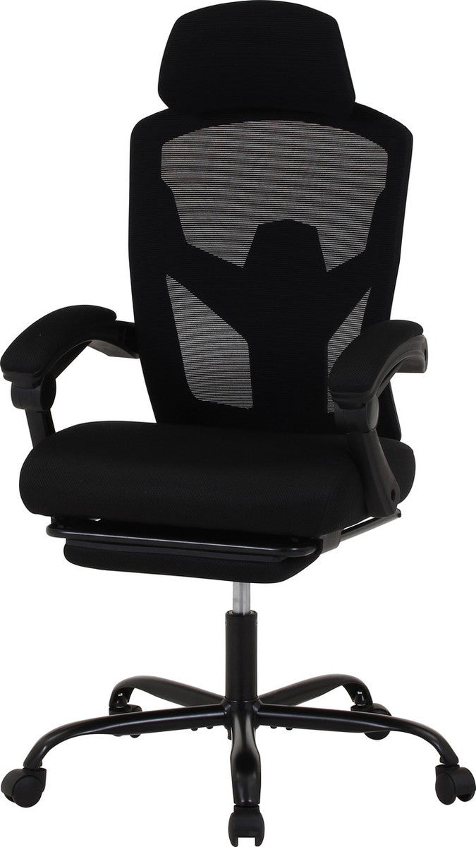 メッシュリクライニングチェア スリープ2 BK 3509F-1W ブラック 幅660×奥行665?1245×高さ1125?1220mm fj-37911の画像