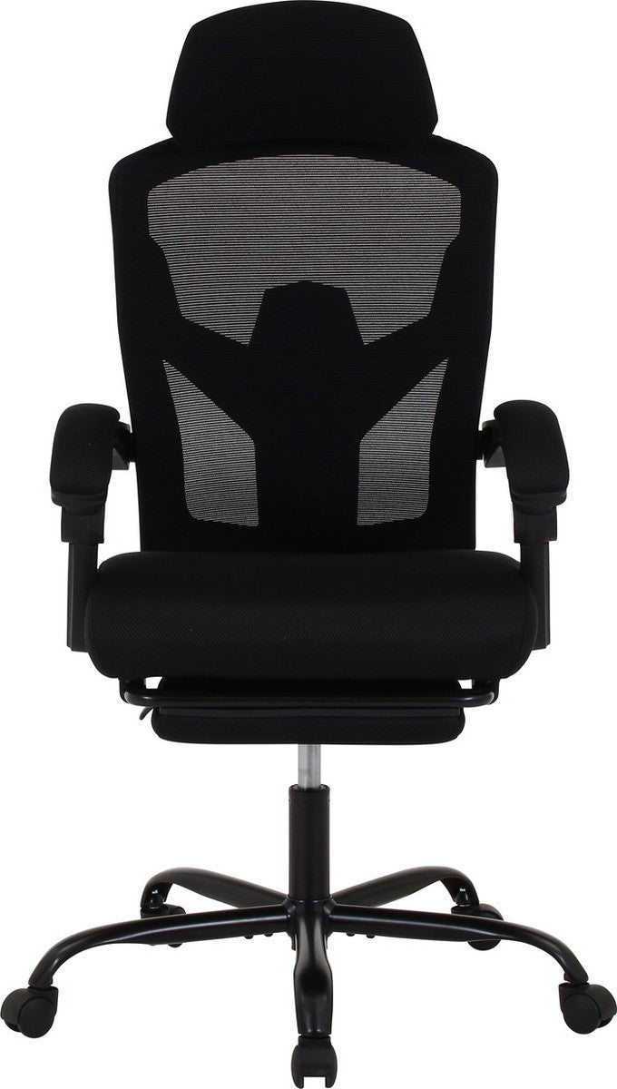 メッシュリクライニングチェア スリープ2 BK 3509F-1W ブラック 幅660×奥行665?1245×高さ1125?1220mm fj-37911の画像